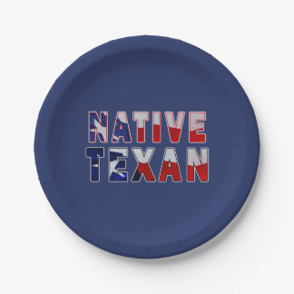Native Texan Flag Paper Plate