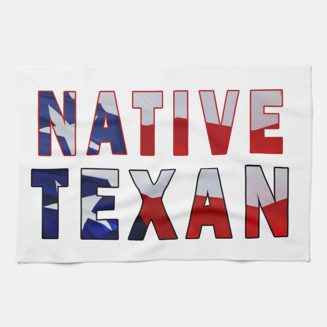 Native Texan Flag Tea Towel (Horizontal)