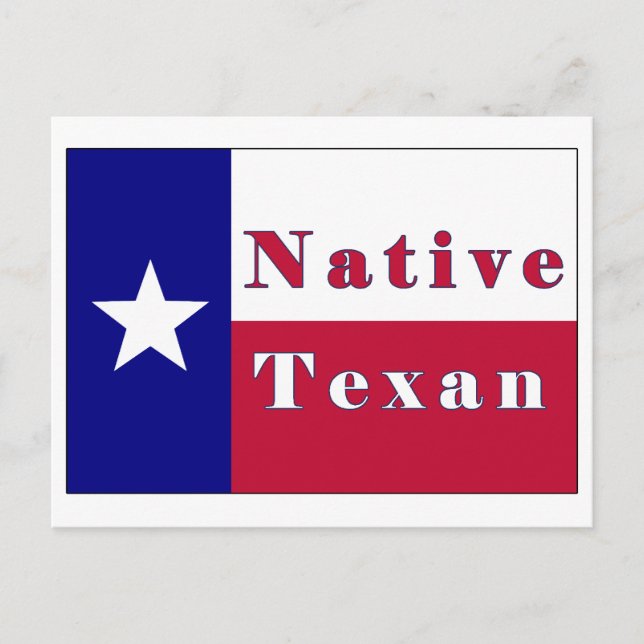 Native Texan Lone Star Flag Postcard (Front)