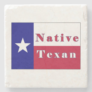 Native Texan Lone Star Flag Stone Coaster