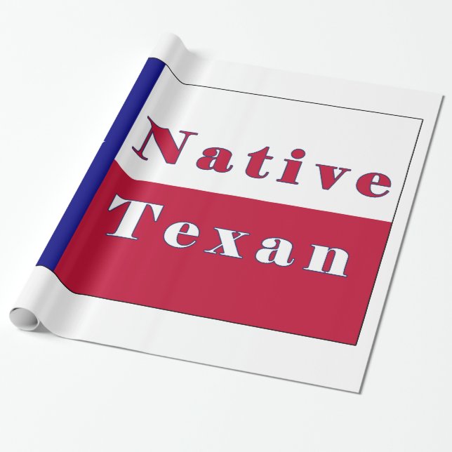 Native Texan Lone Star Flag Wrapping Paper (Unrolled)