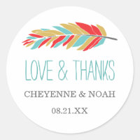 Native Themed | Wedding Thank You Favour Stickers