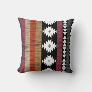Native Tribal Colourful Lines Pattern  Cushion