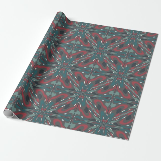 Native Tribal Southwestern Colours Pattern Wrapping Paper (Unrolled)