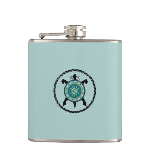 Native Turtle Hip Flask