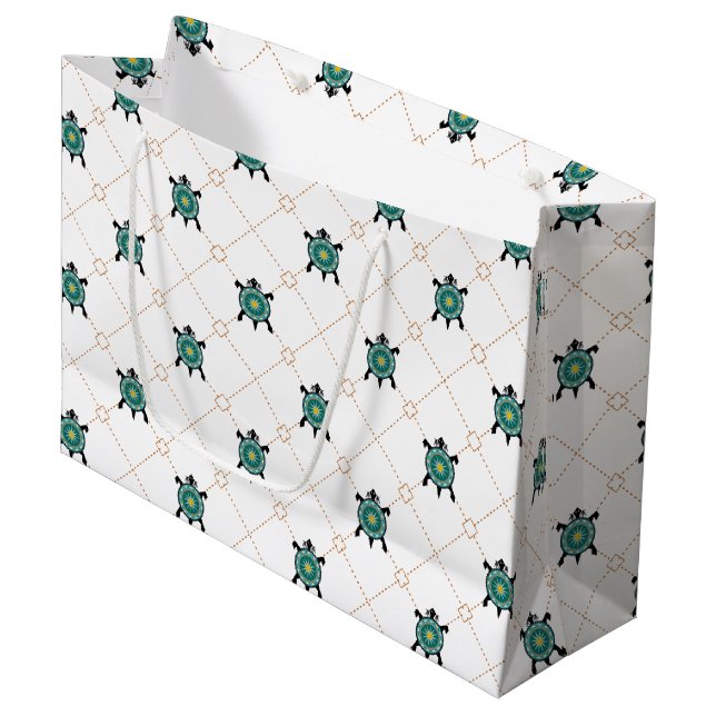Native Turtle Large Gift Bag (Front Angled)