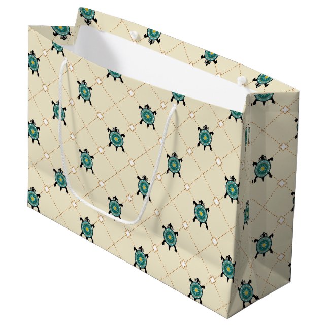 Native Turtle Large Gift Bag (Front Angled)