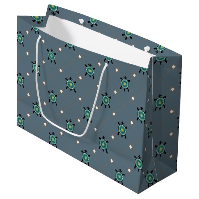 Native Turtle Large Gift Bag (Front Angled)