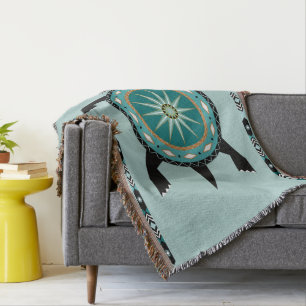 Native Turtle  Throw Blanket