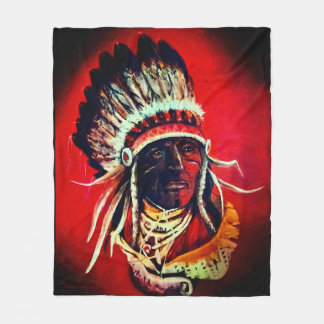 "Native Warrior" Fleece Blanket
