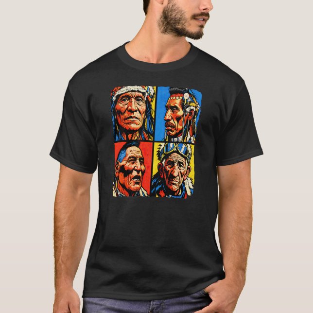 NATIVE WARRIORS, Pop Art  T-Shirt (Front)