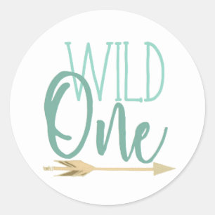 Native Wild One First Birthday Party Classic Round Sticker