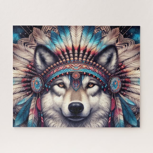 Native Wolf Jigsaw Puzzle (Horizontal)