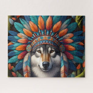 Native Wolf Jigsaw Puzzle