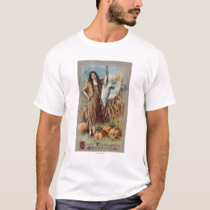 Native Woman Holding Turkey T-Shirt