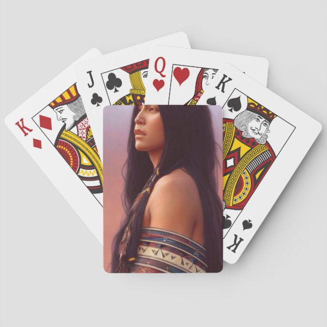 Native Woman Playing Cards (Back)