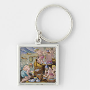 Natives Fishing for Giant Clams on the Indus, plat Key Ring