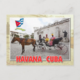 Natives in costume in carriage, Havana, Cuba Postcard