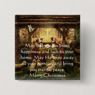Nativity 15 Cm Square Badge