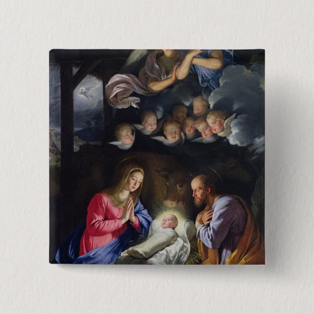Nativity 15 Cm Square Badge (Front)