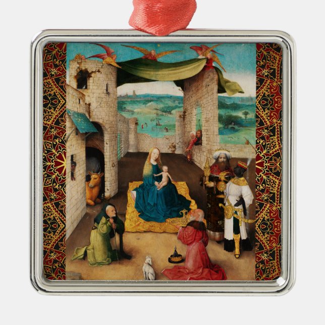 NATIVITY,ADORATION OF MAGI by BOSCH Christmas Metal Tree Decoration (Front)