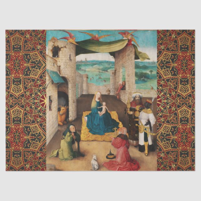 NATIVITY,ADORATION OF MAGI by BOSCH Christmas Tissue Paper (Front)
