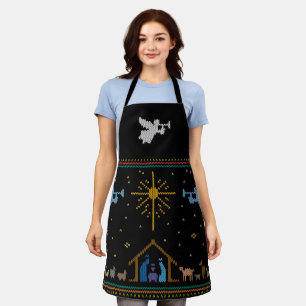 Nativity Angel Christmas Sweater Christian Jesus   Apron
