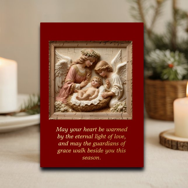 Nativity Angels of Light Foil Holiday Card (Creator Uploaded)