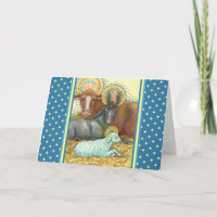 NATIVITY ANIMALS IN STABLE, OX, DONKEY & SHEEP