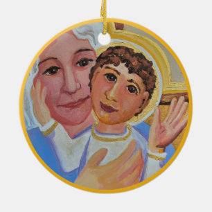 Nativity Art Christmas Ceramic Tree Decoration