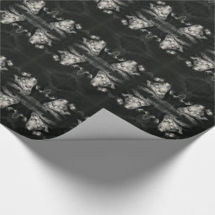 Nativity Baby Jesus Virgin Mary Angels Black White Wrapping Paper