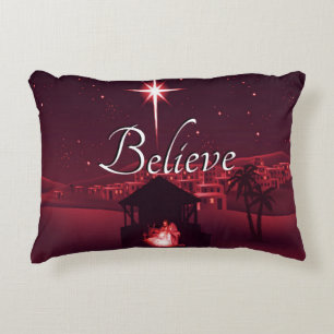 Nativity Believe Decorative Cushion