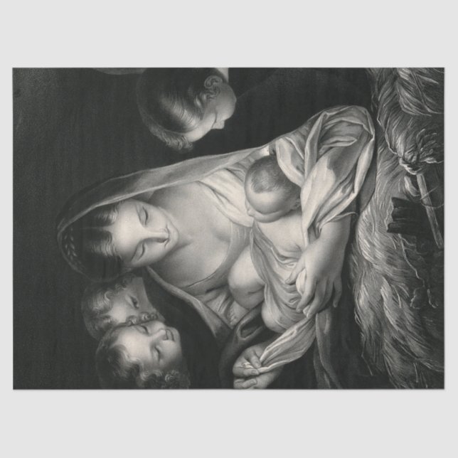 Nativity Birth of Jesus Christ Angels Virgin Mary  Tissue Paper (Front)