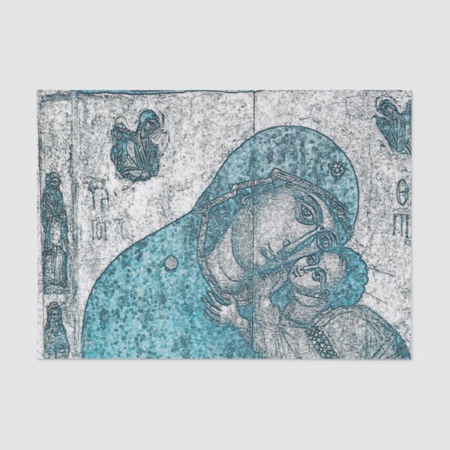 Nativity Blessed Virgin Mary Baby Jesus Tissue Pap Tissue Paper (Front)