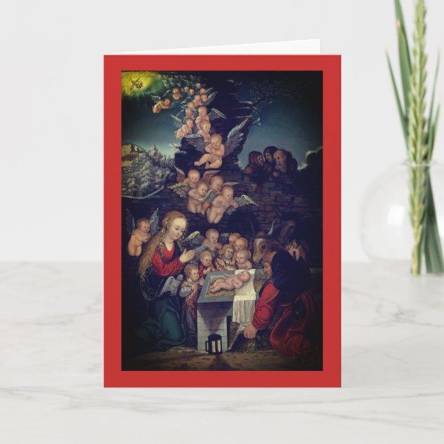 NATIVITY BY CRANACH RENAISSANCE CHRISTMAS CARD (Front)