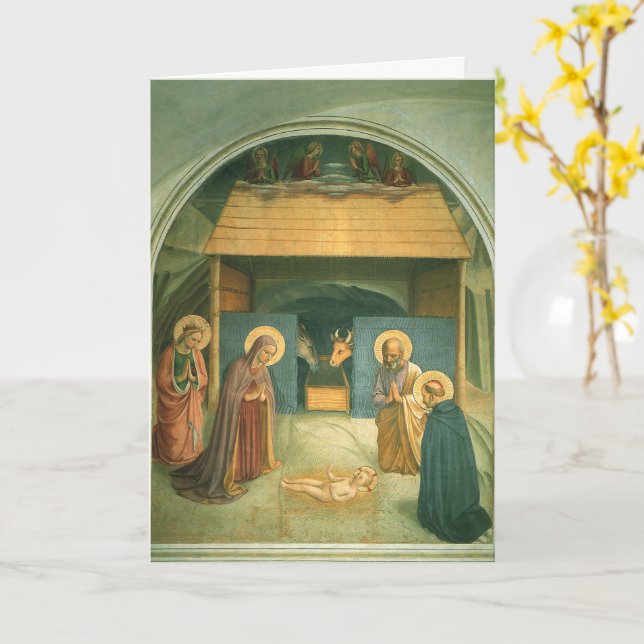 Nativity by Fra Angelico Card (Yellow Flower)