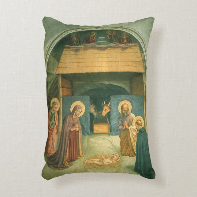 Nativity by Fra Angelico Decorative Cushion (Front(Vertical))