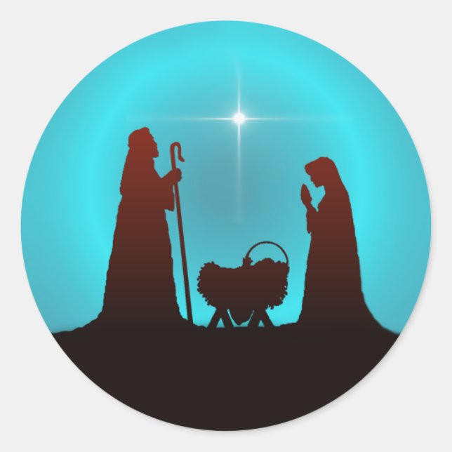 NATIVITY by SHARON SHARPE Classic Round Sticker (Front)