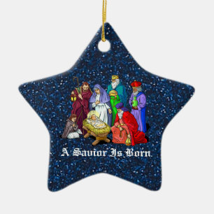 nativity ceramic tree decoration