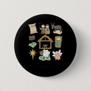 Nativity Christian Christmas Xmas Shirt True Story 6 Cm Round Badge