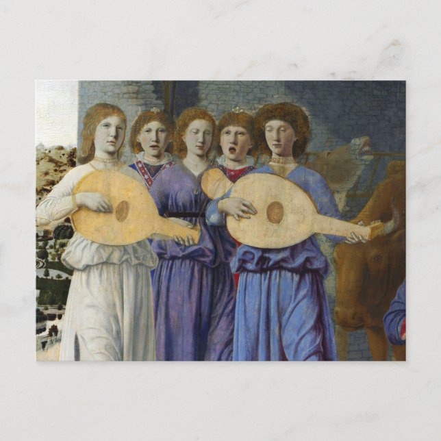 NATIVITY,CHRISTMAS ANGELS by PIERO DELLA FRANCESCA Holiday Postcard (Front)
