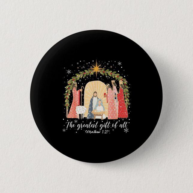 Nativity Christmas Baby Jesus Christian Greatest O 6 Cm Round Badge (Front)