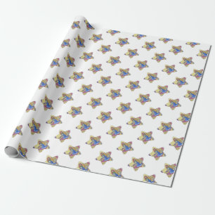 Nativity Christmas: Baby Jesus, Mary  in a manger Wrapping Paper