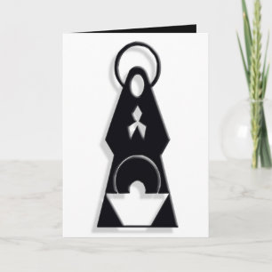 Nativity Christmas card black and white