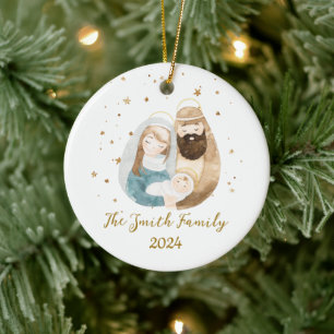 Nativity Christmas Ceramic Ornament - Holy Family