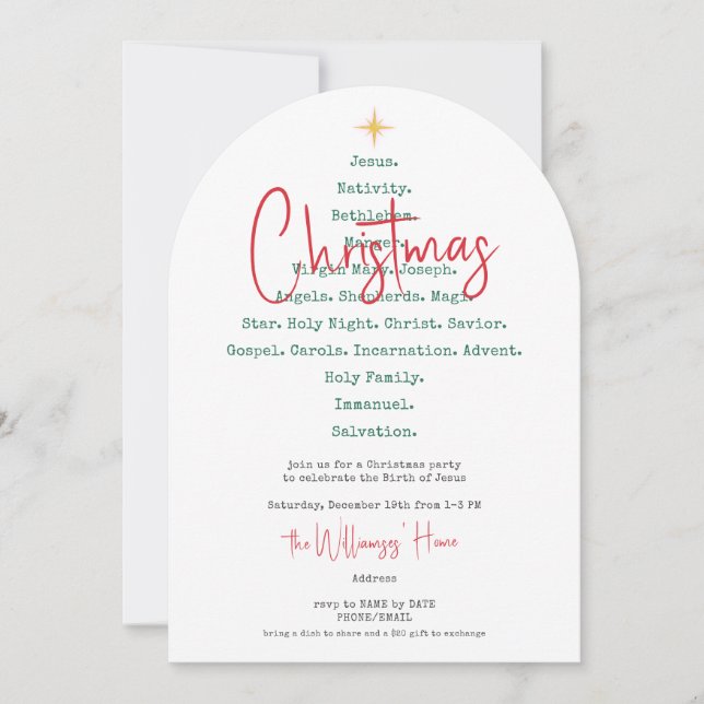 Nativity Christmas Christian Faith Jesus Religious Invitation (Front)