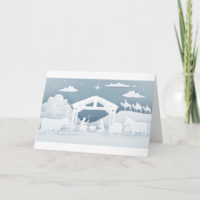 Nativity Christmas Christian Scene Holiday Card (Front)