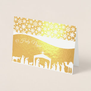 Nativity Christmas foil  Card