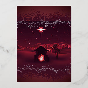 Nativity Christmas Foil Holiday Card