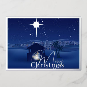 Nativity Christmas Foil Holiday Card